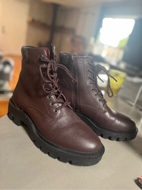Coach Ox Blood Leather Lace-Up Boot size 7 never worn New in box